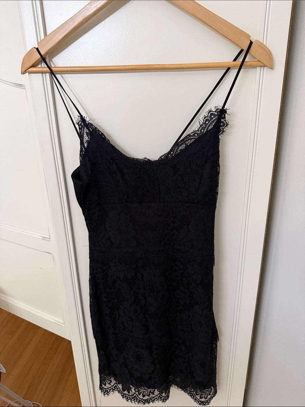 Topshop Black Lace Slip Dress